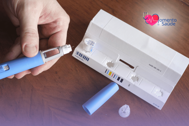Caneta de aplicação subcutânea para tratamento de diabetes e obesidade.