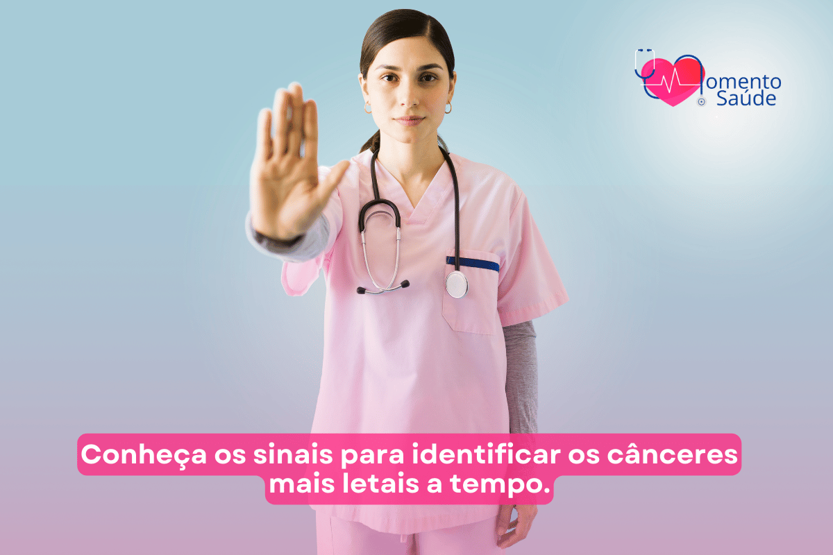 Enfermeira prevenindo doença + subtítulo