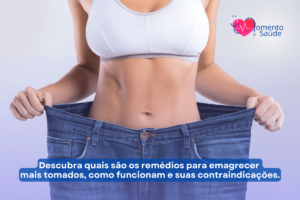 Mulher com calça maior que o tamanho dela + subtítulo