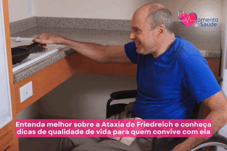 Homem em cadeira de rodas cozinhando + subtítulo