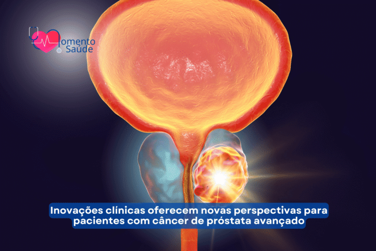 Ilustração da próstata + subtítulo