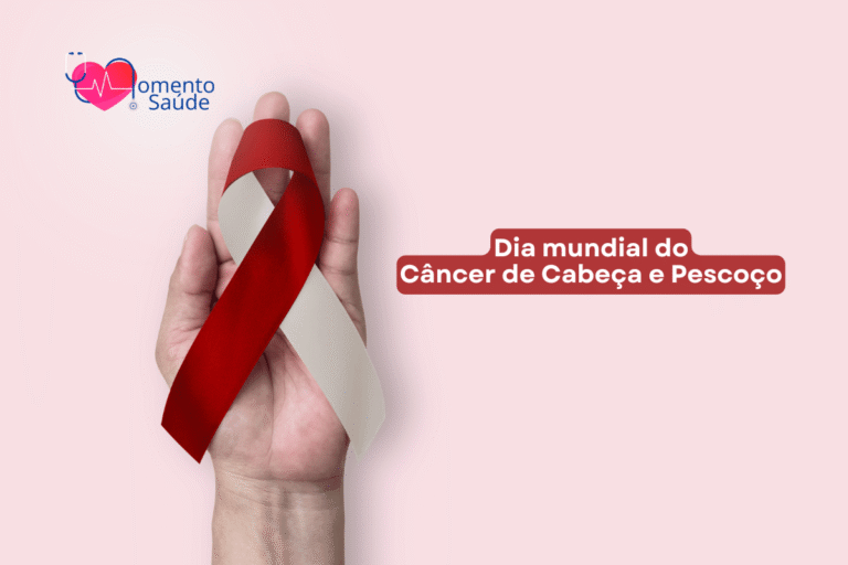 Laço representando o dia mundial do câncer de cabeça e pescoço em um fundo rosa