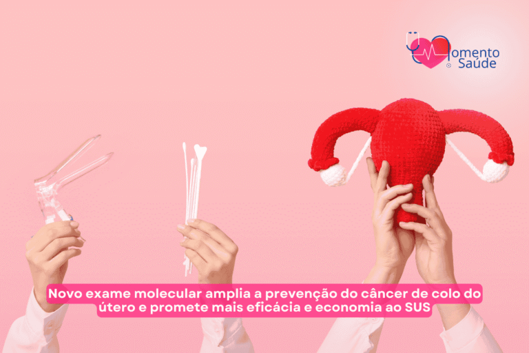 Utensílios que representam o exame de Papanicolau + subtítulo